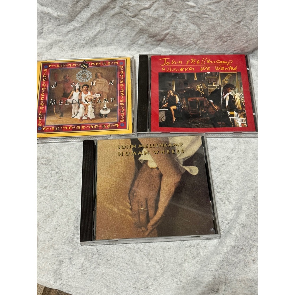John‎ Mellencamp CD Lot 3 Whenever We Wanted Human Wheels Mr Happy Go Lucky Top